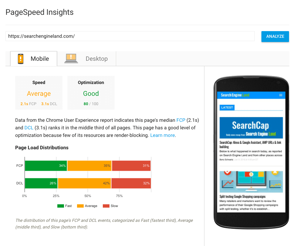 google pagespeed insights