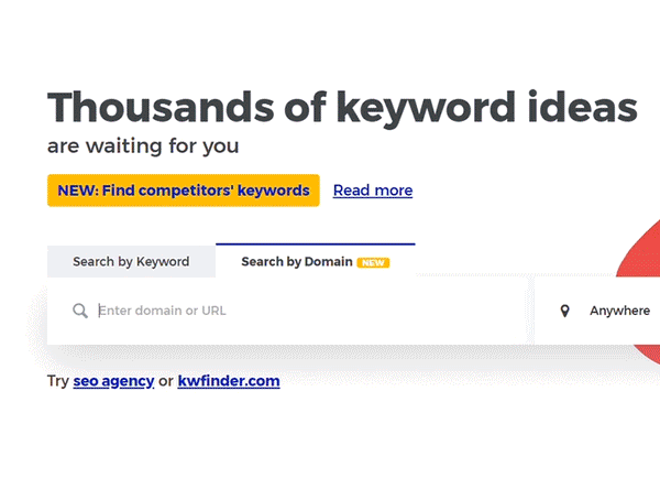 kwfinder competitor analysis gif