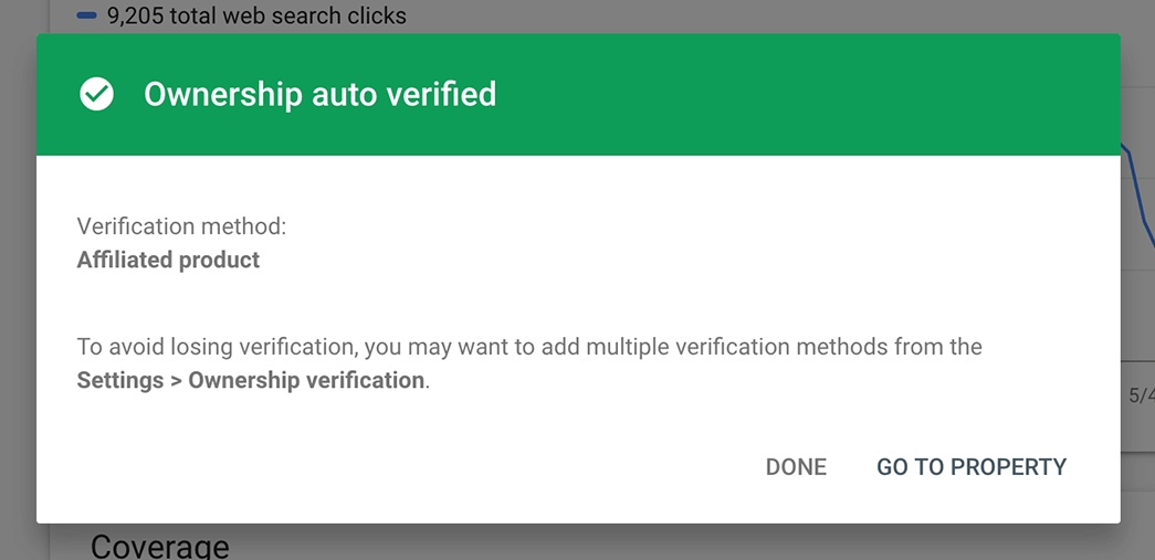 ownership successfully verified