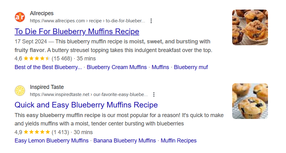 rich snippets example