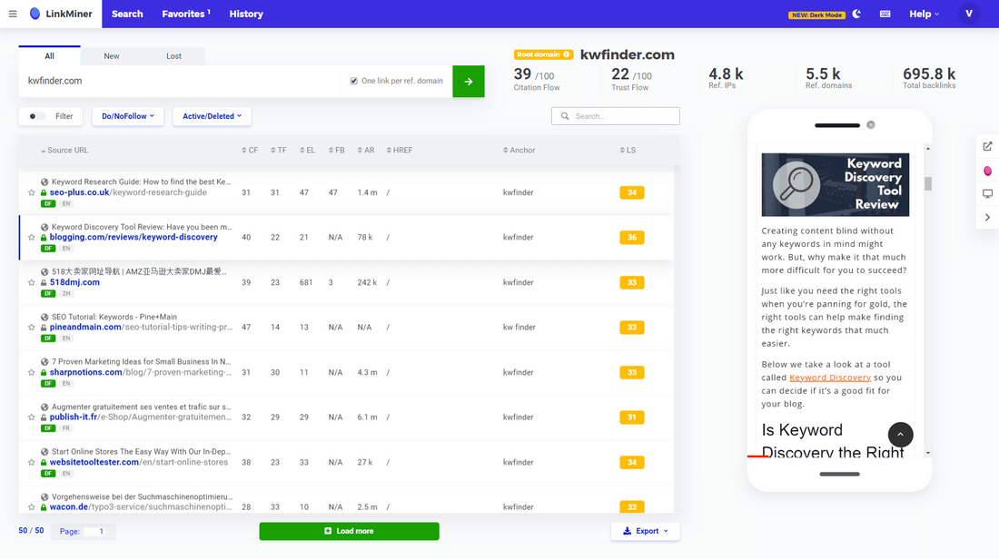 LinkMiner redesign
