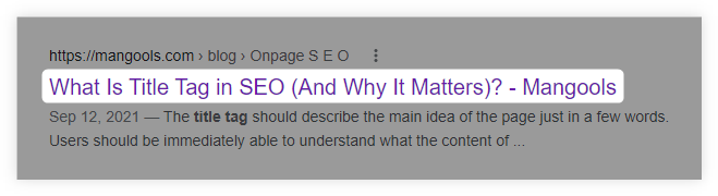 title tag example